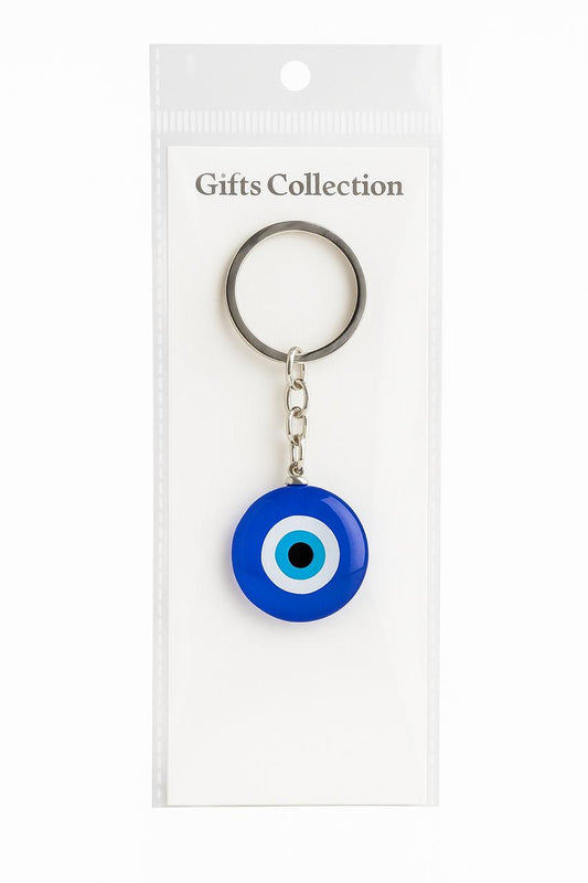 Blue Evil Eye Keychain – Protective Nazar Keyring for Keys & Bags